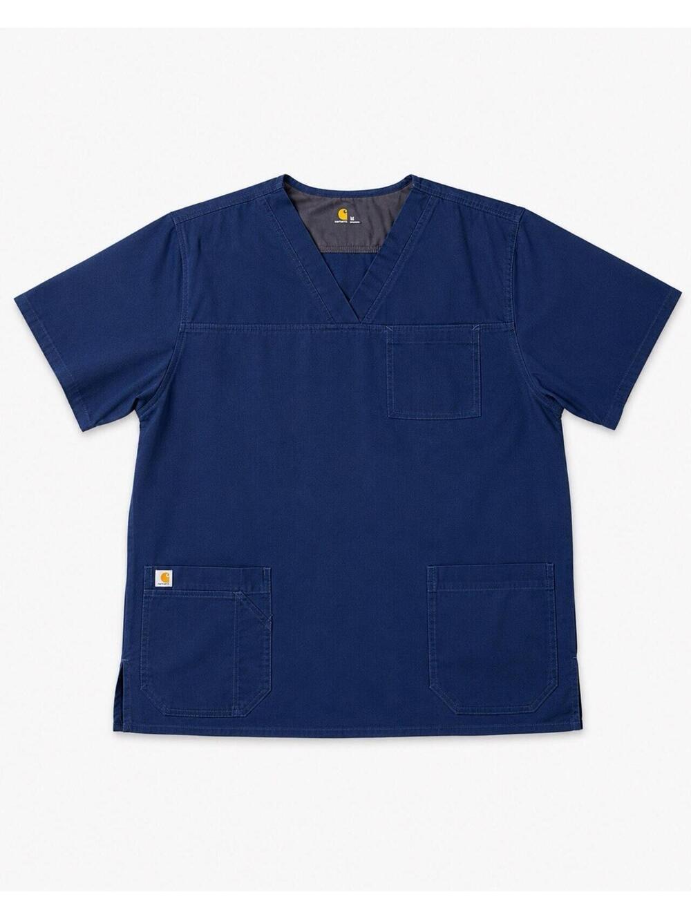 Carhartt Men's Ripstop Utility Scrub Top - Navy Blue V-Neck XL